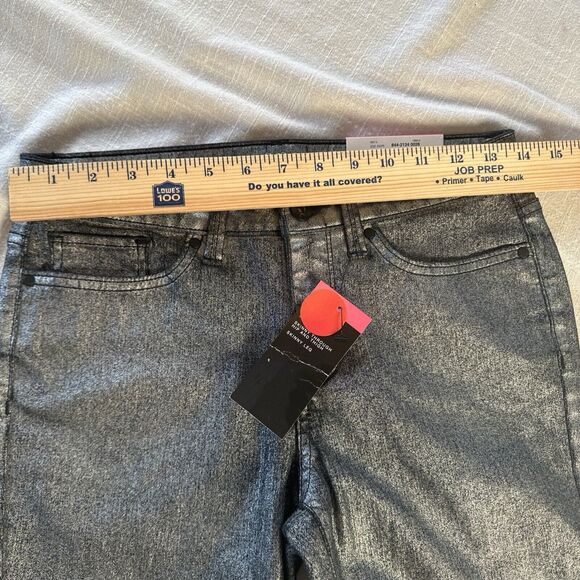 ANA Women’s Size 2 Skinny Mid Rise‎ Lightweight Pant Silver Metallic Color NWT - Picture 9 of 13